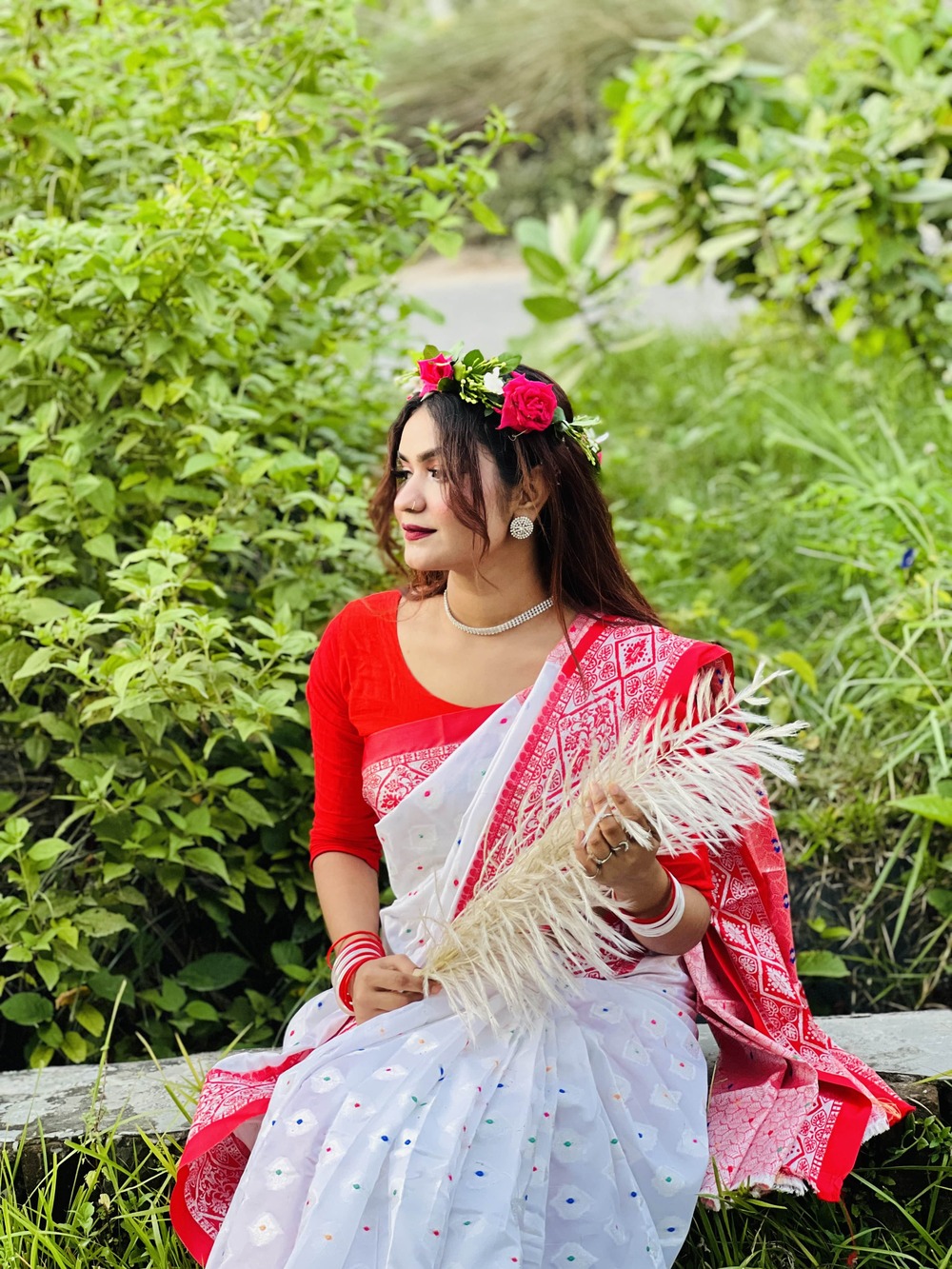 এক্সক্লুসিভ কাতান শাড়ি (লাল পাইর 11) 2